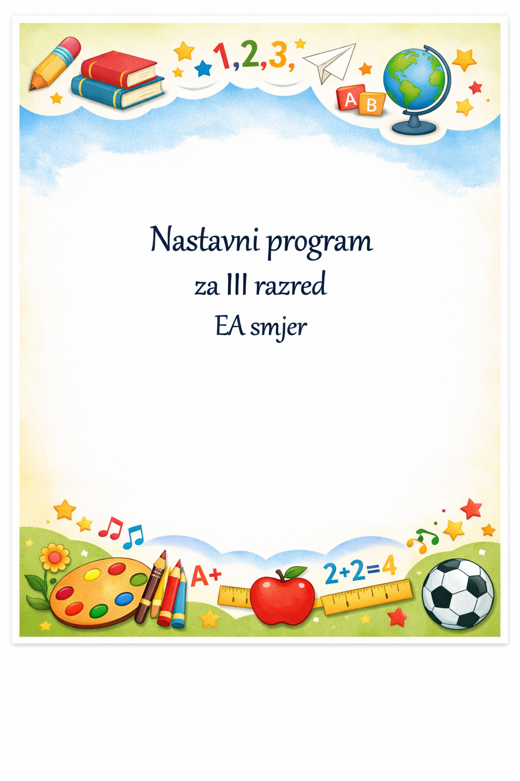 Nastavni program za III razred - EA